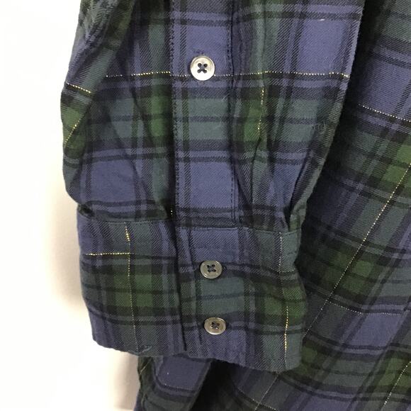 J. Crew The Perfect Shirt Popover Button Up Down Blackwatch Plaid Tunic Top sz L - Picture 5 of 8